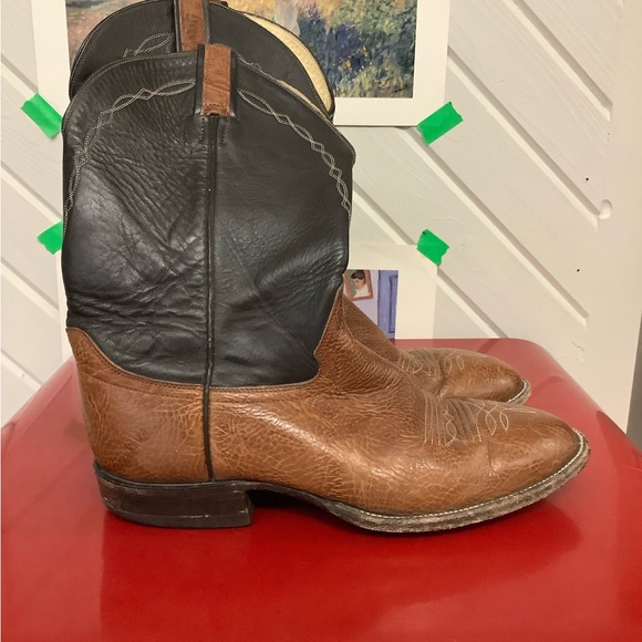 Vintage Hondo Brown Leather Cowboy Boots - Picture 2 of 6